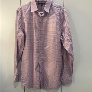 Banana Republic Men's Pink Plaid Dress Shirt